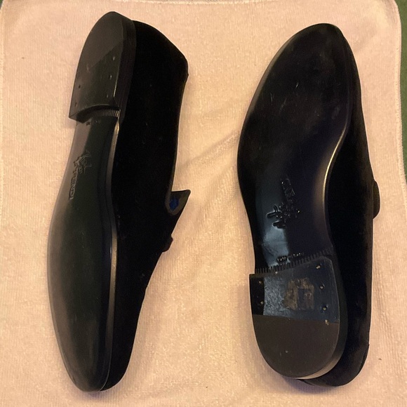 Fendi Mens Black Karlito Velvet Mink Fur Mocassin Slip On Loafers Size 10.5 - Picture 9 of 11